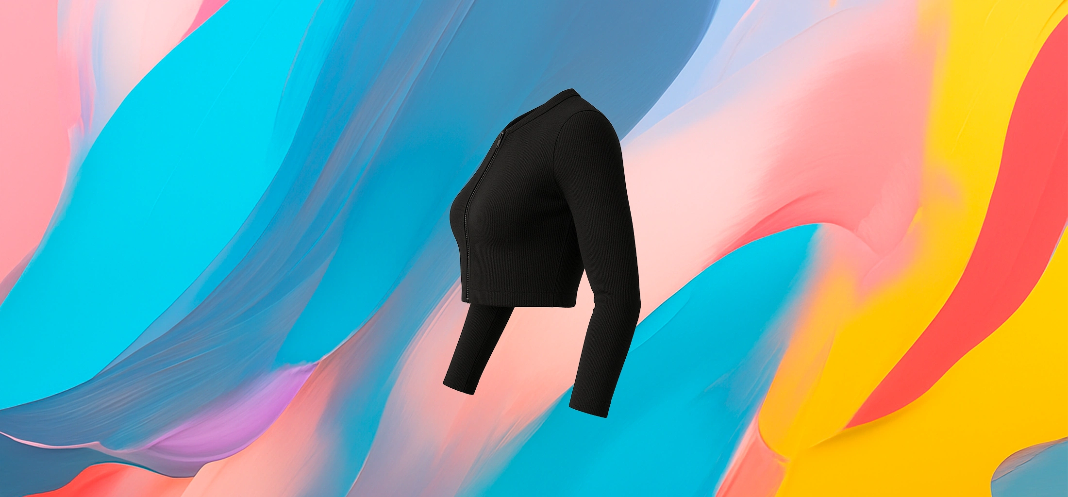 The 25x Sleek Zip Front Crop Top - Image 3