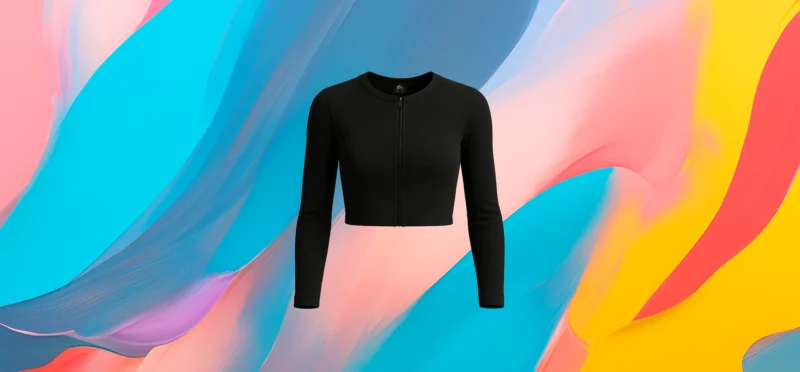 The 25x Sleek Zip Front Crop Top