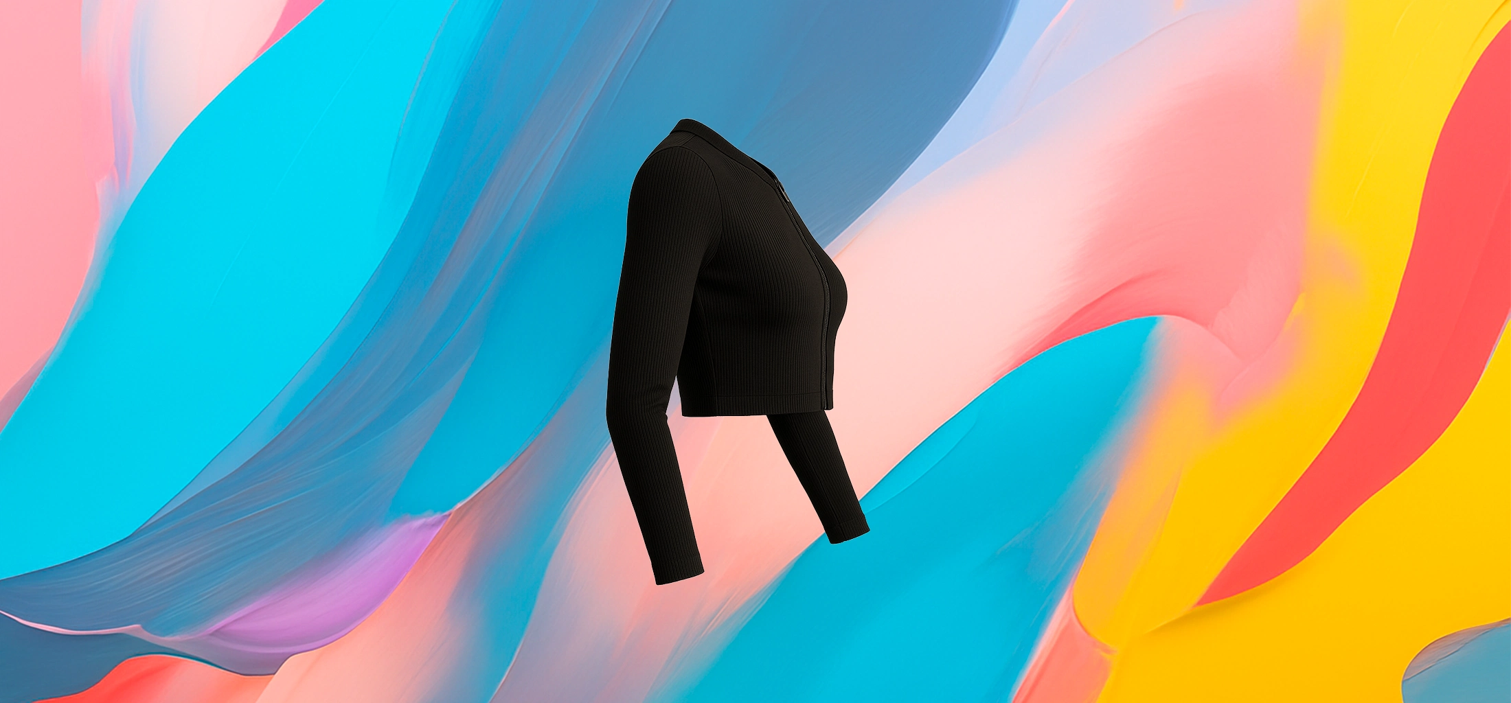 The 25x Sleek Zip Front Crop Top - Image 2