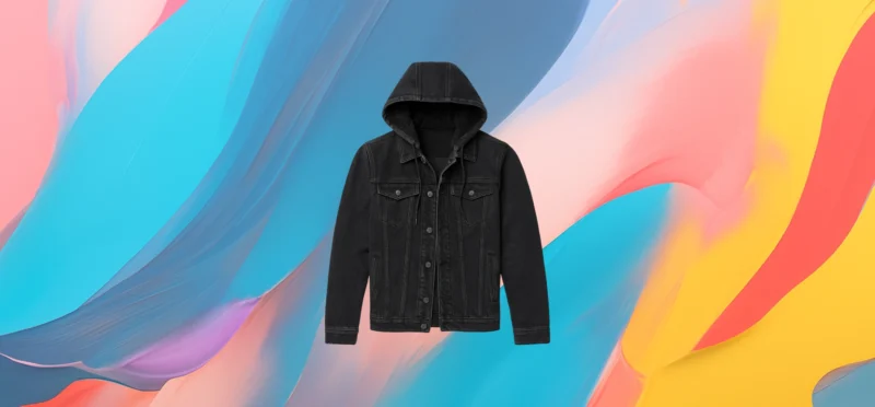 The 25X Black denim jacket with hood