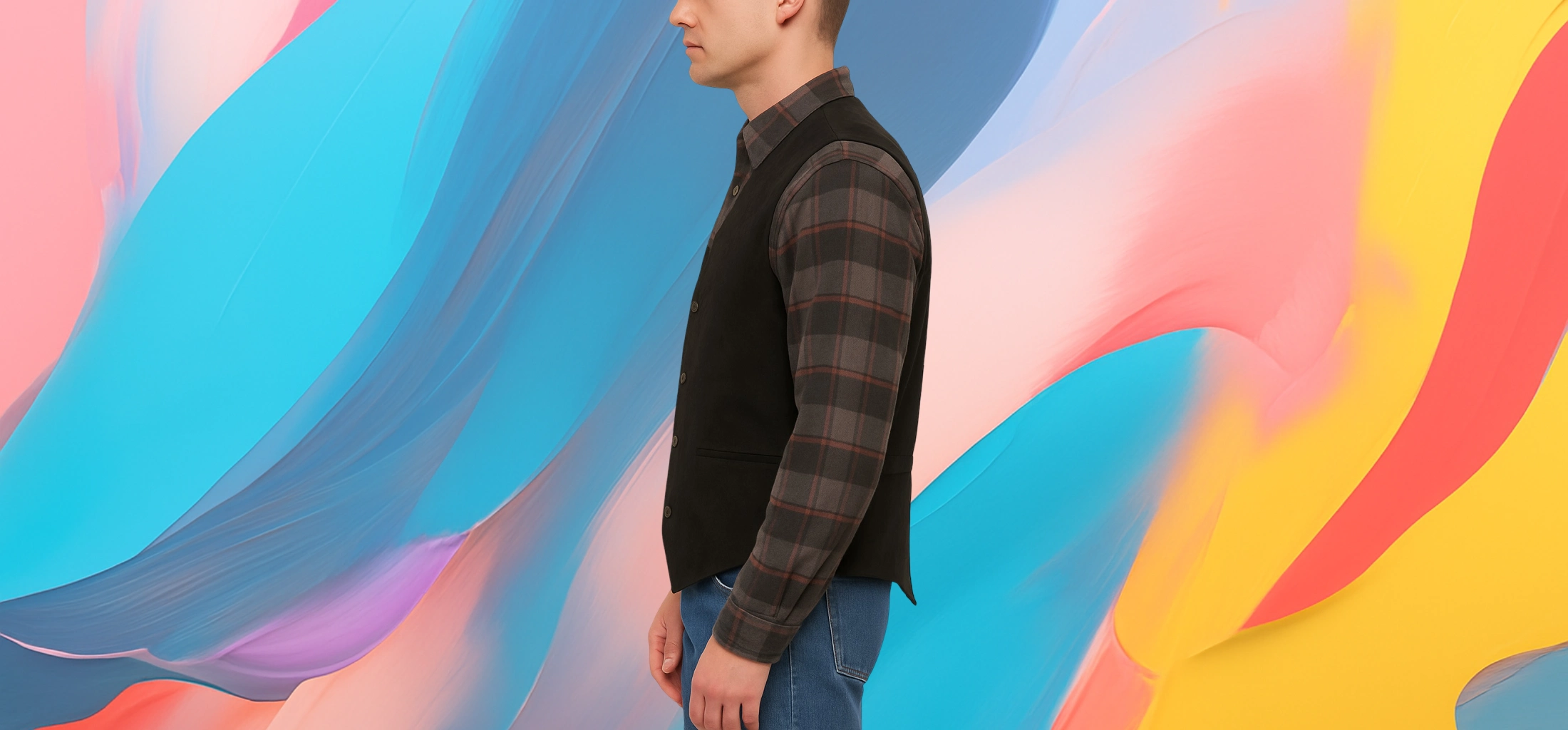 The 25X Black Suede Vest - Image 2