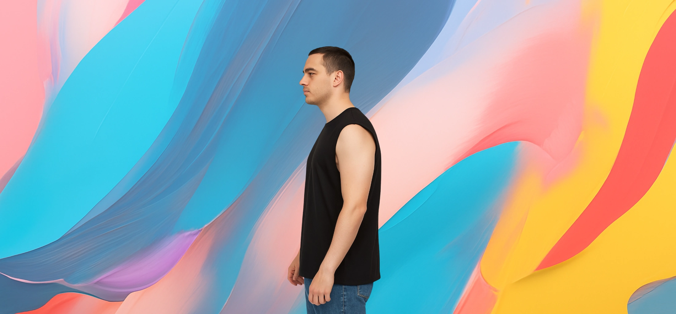 The 25x Men’s Raw Edge Sleeveless T-shirt - Image 2