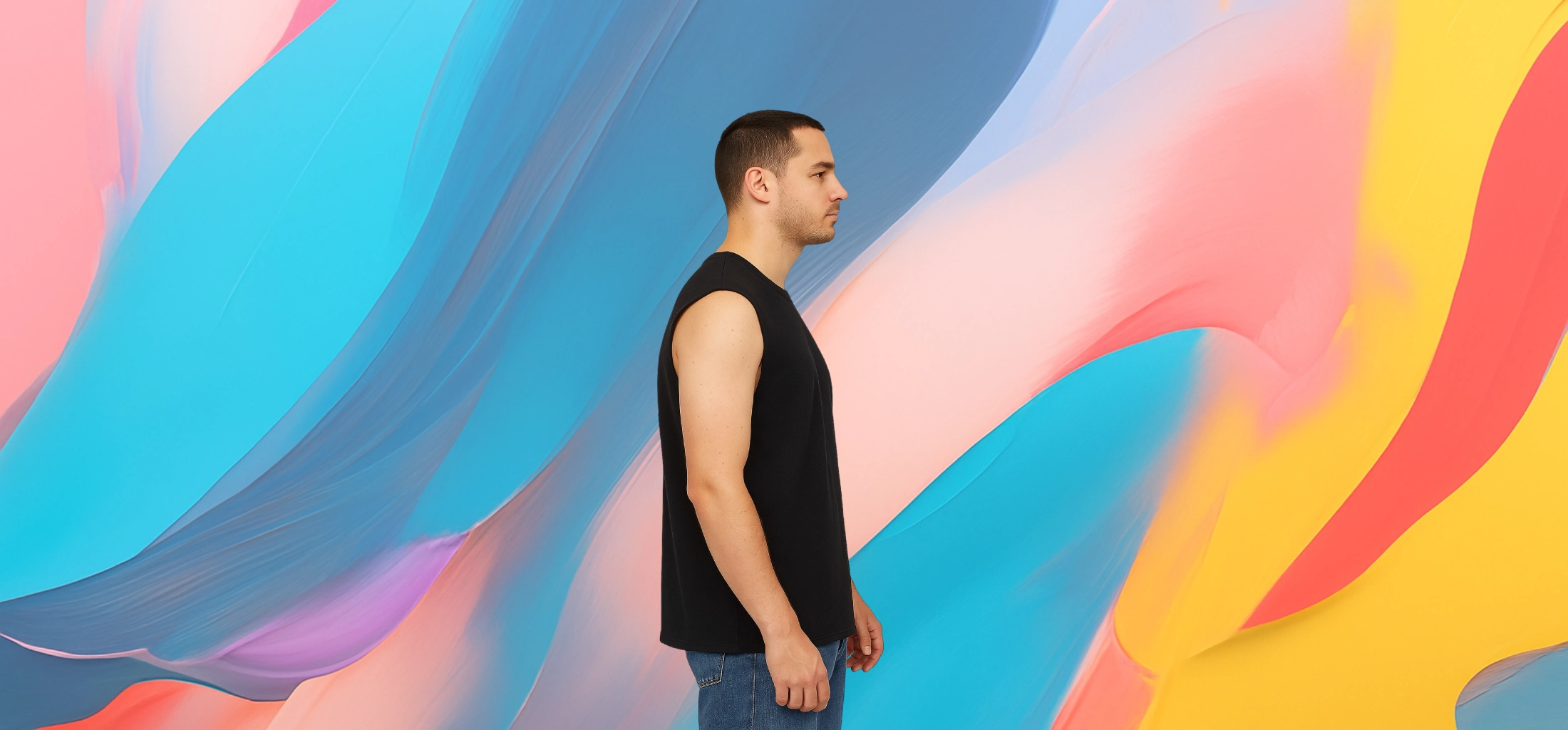 The 25x Men’s Raw Edge Sleeveless T-shirt - Image 3
