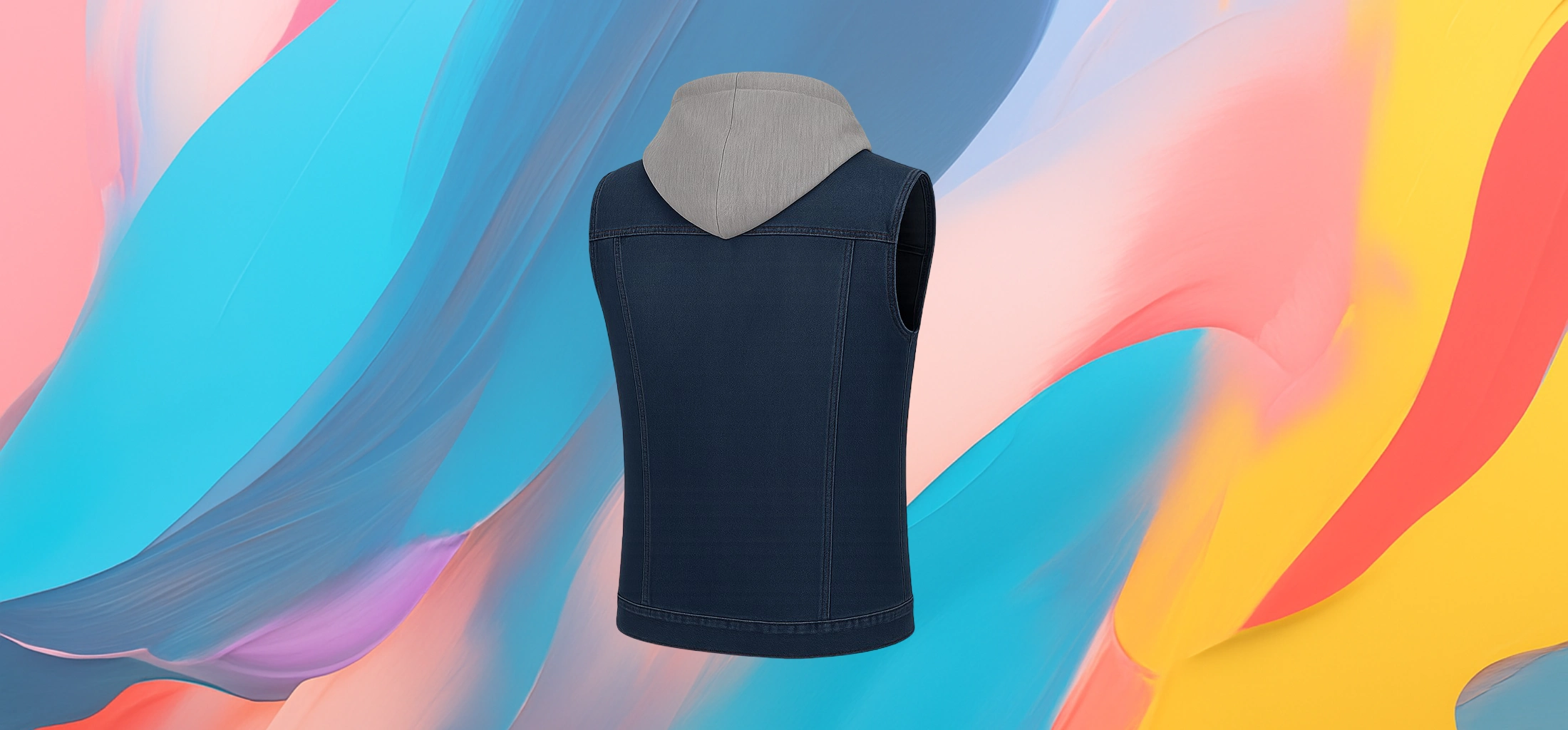 The 25x – Casual Denim Hooded Vest - Image 3