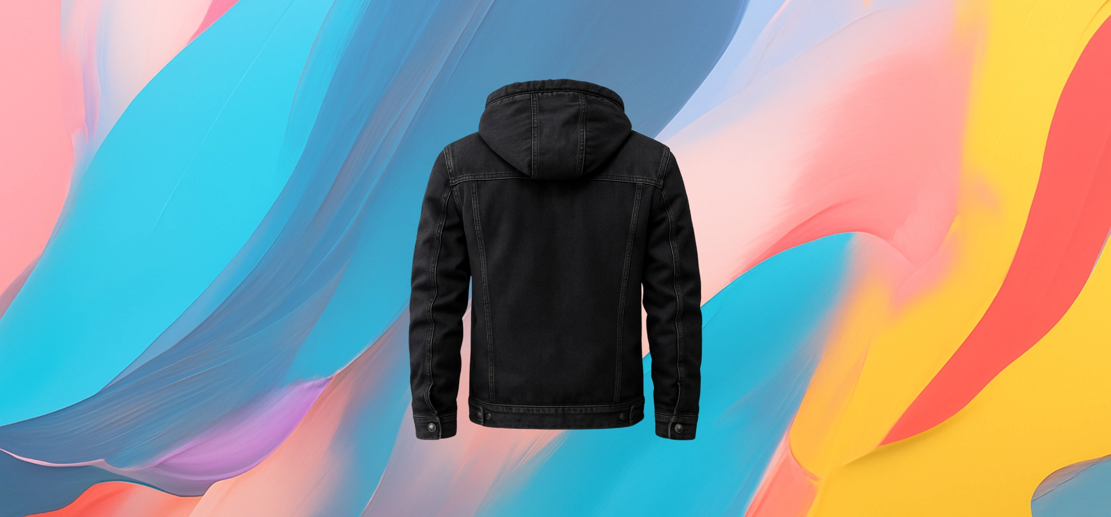 The 25X Black denim jacket with hood - Image 4