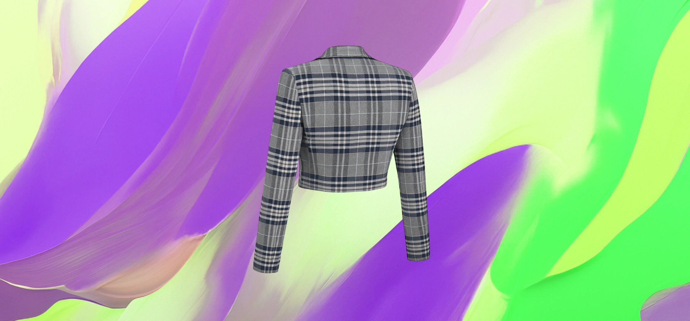 The 25x – Trendy Cropped Plaid Blazer - Image 3