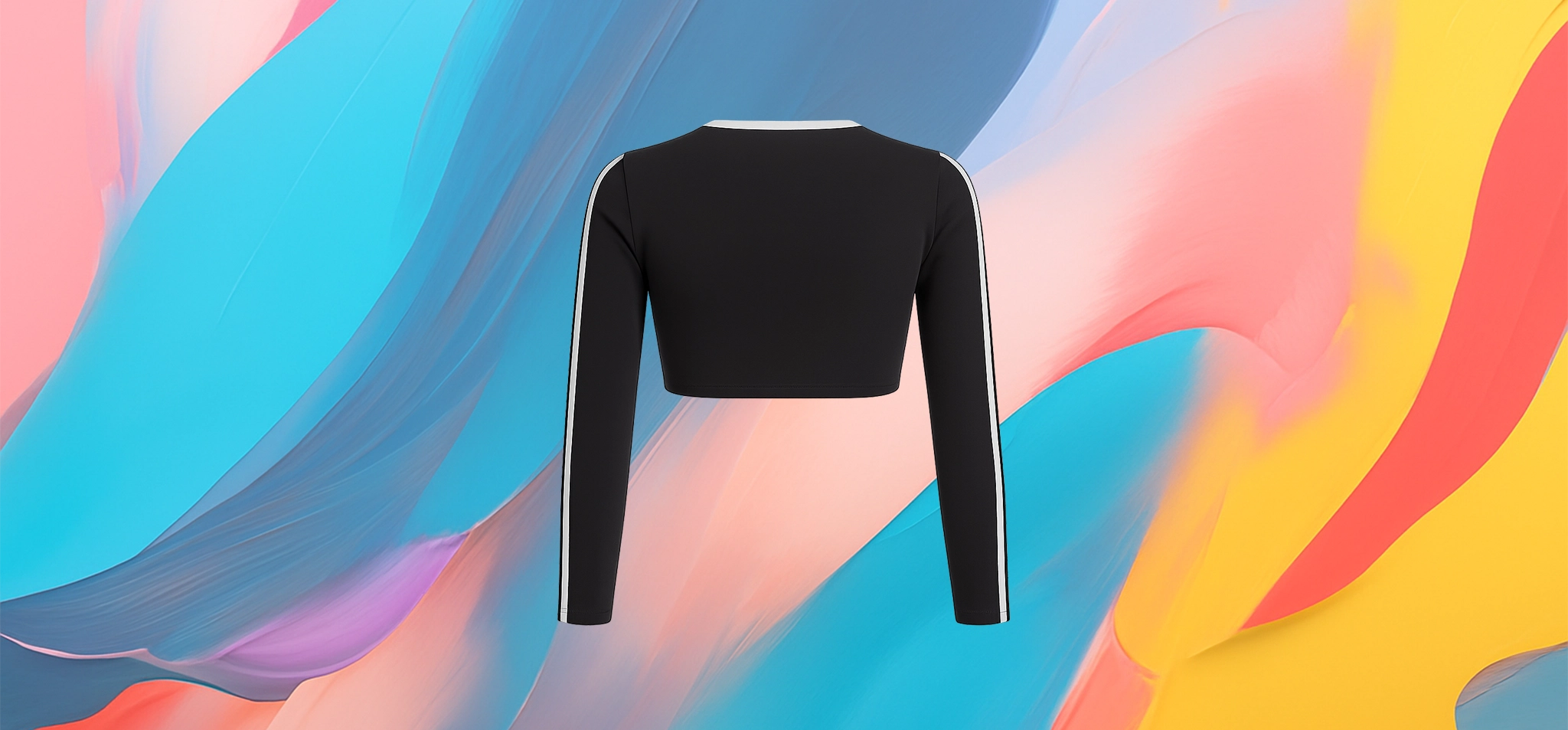 The 25X Stripe Sleeve Long Sleeve Crop Top - Image 4