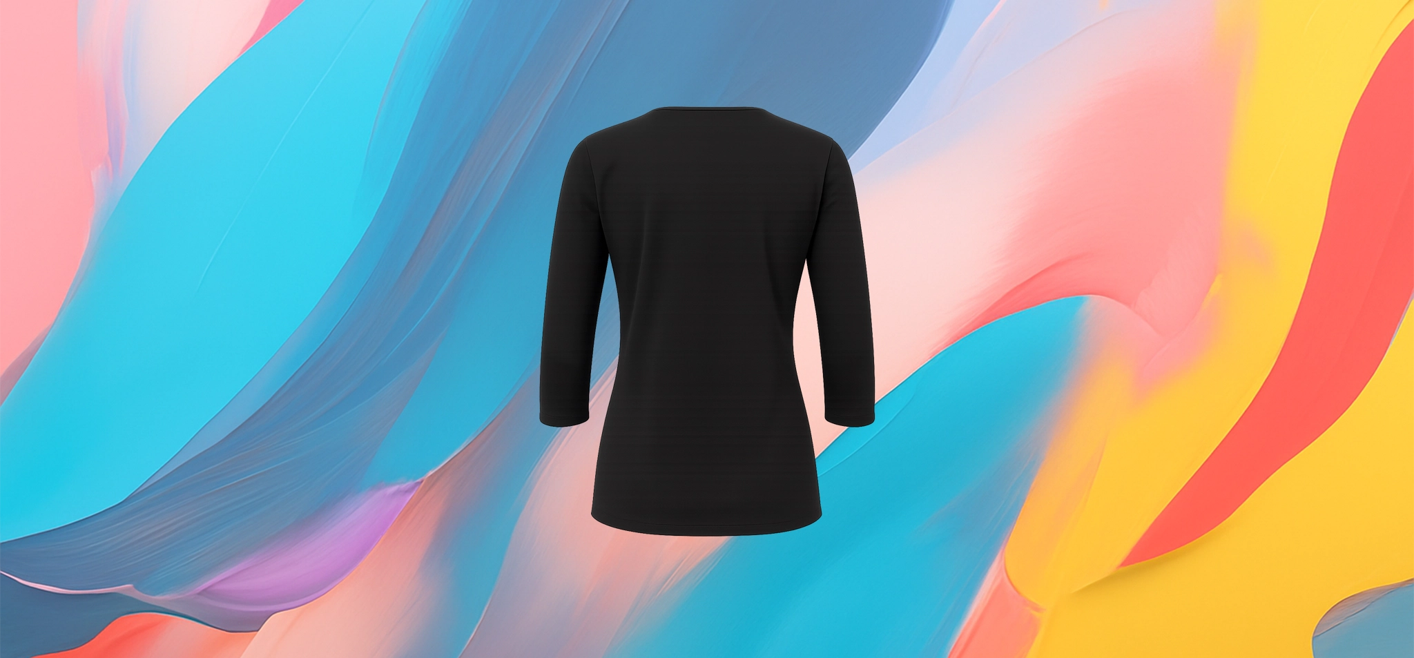 The 25X Women’s Black V-Neck 3/4 Sleeve Top - Image 2