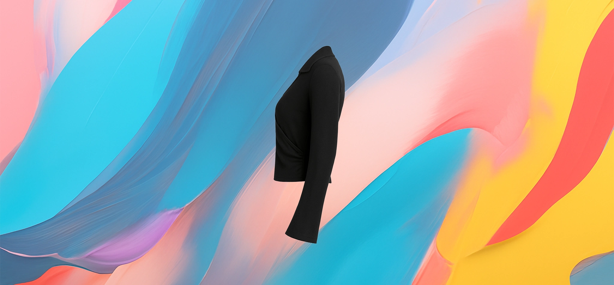 The 25x Black Wrap Blouse - Image 3