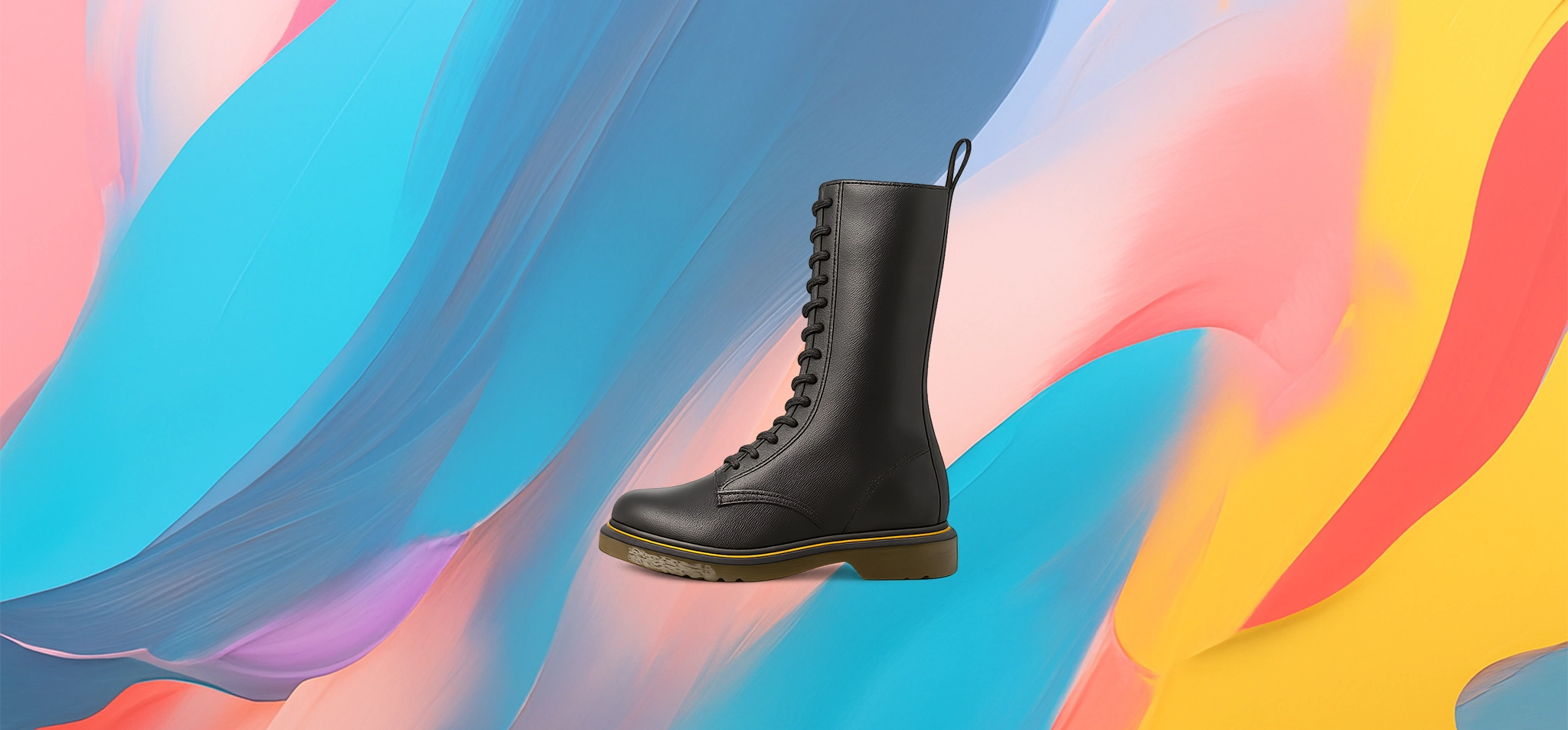 The 25X Black Tall Lace-Up Combat Boot - Image 4