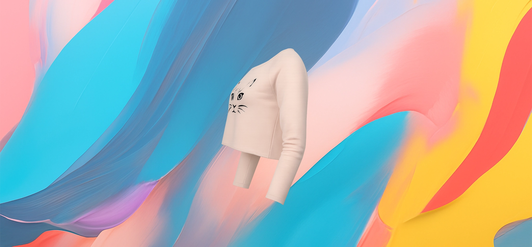 The 25x Feline Gaze Crop Sweatshirt - Image 3