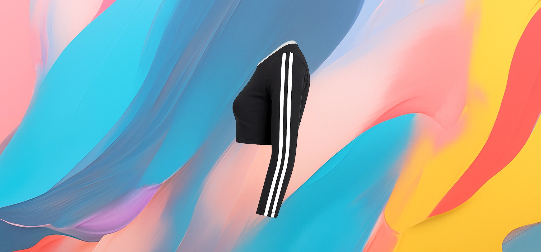 The 25X Stripe Sleeve Long Sleeve Crop Top - Image 3