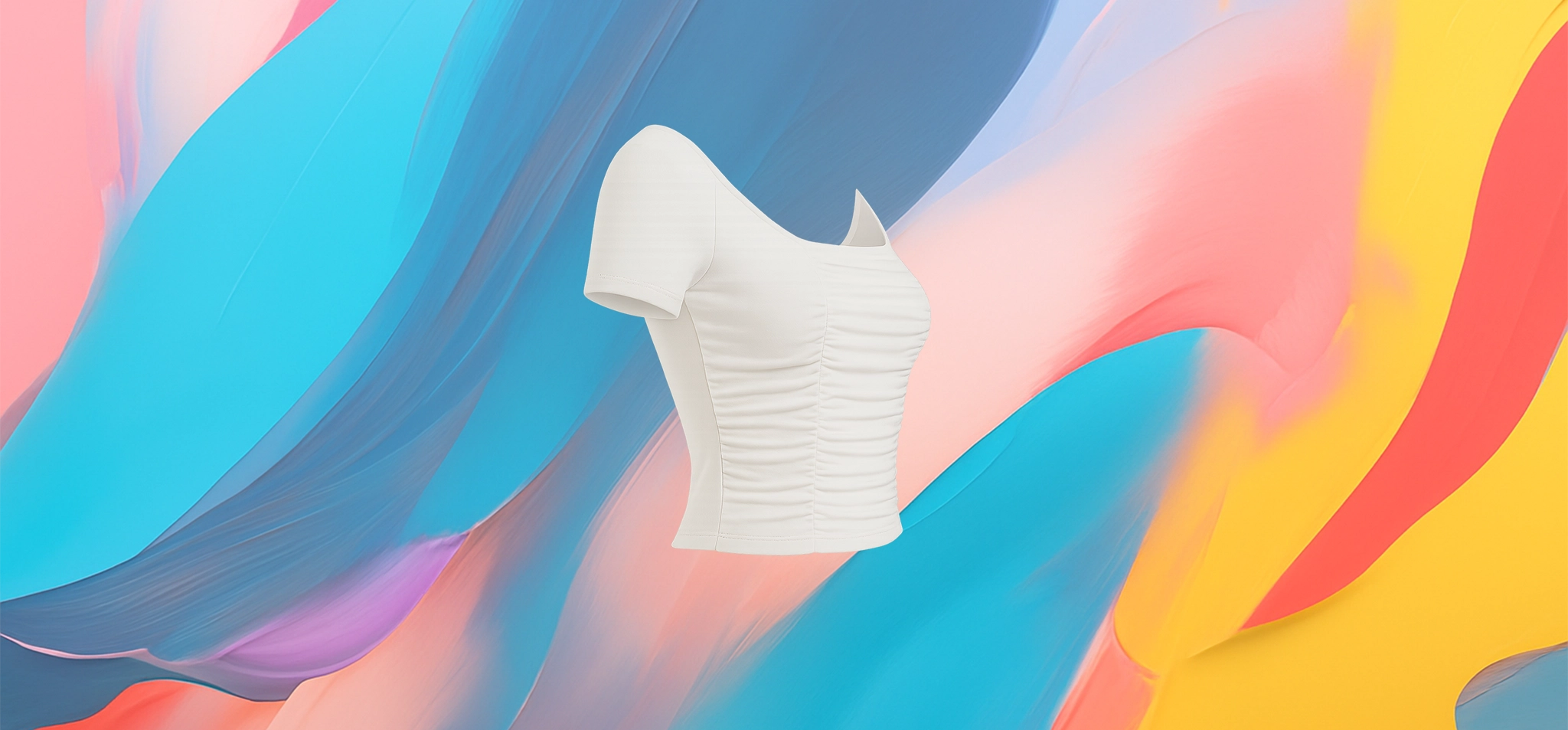 The 25X Women’s Ruched Square Neck Crop Top - Image 3