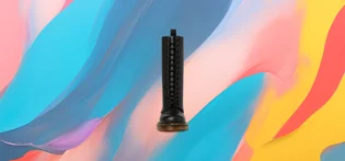 vue de face (1) The 25X Black Tall Lace-Up Combat Boot