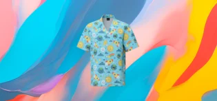 The 25x Blue Space Print Hawaiian Shirt