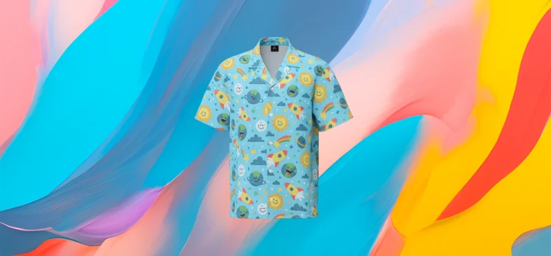 The 25x Blue Space Print Hawaiian Shirt