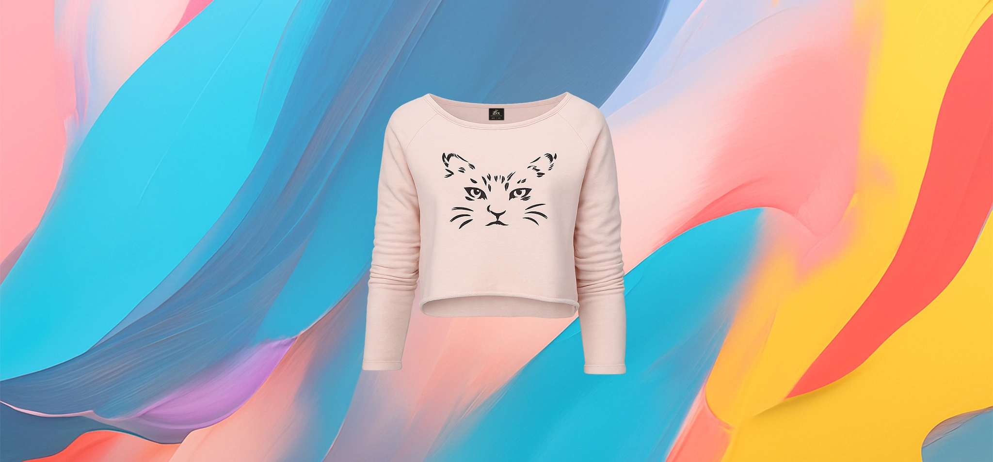 The 25x Feline Gaze Crop Sweatshirt