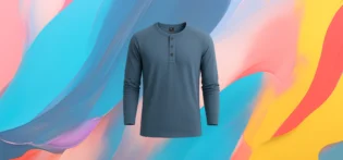 vue de face The 25x Men’s Luxury Henley Long Sleeve T-shirt