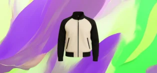 vue de face (16) The25x Varsity Sunset Jacket - Black and white