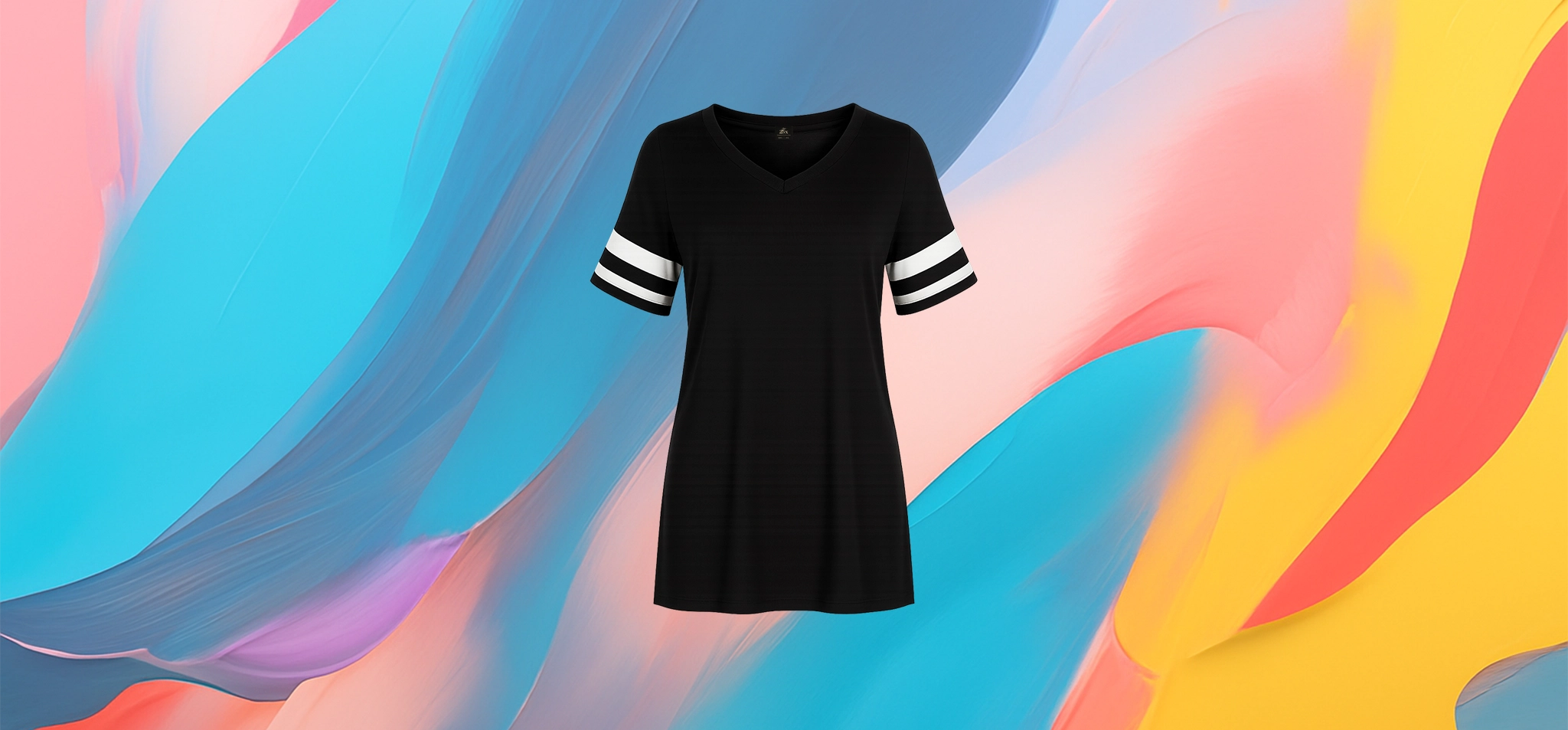 The 25X Black Varsity Stripe Tee