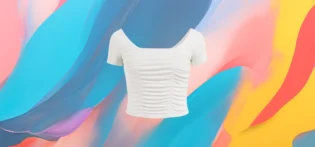 vue de face The 25X Women’s Ruched Square Neck Crop Top