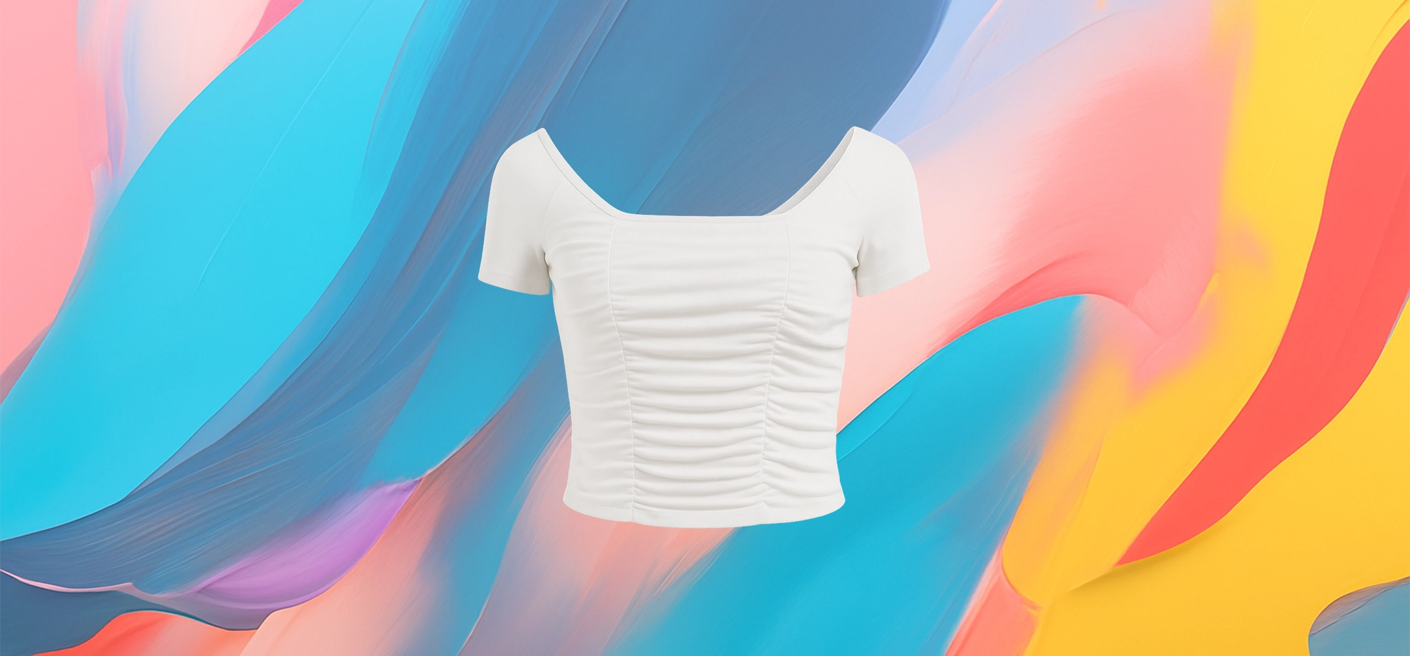 The 25X Women’s Ruched Square Neck Crop Top