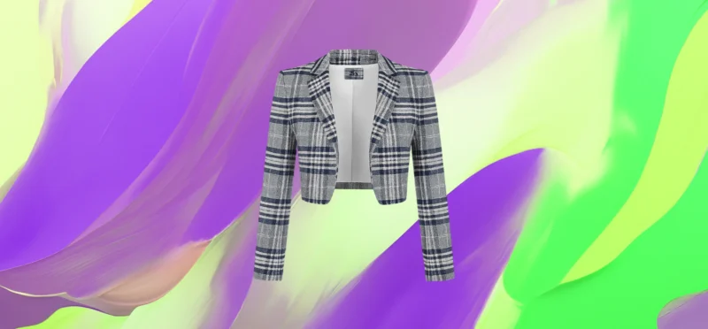 The 25x – Trendy Cropped Plaid Blazer