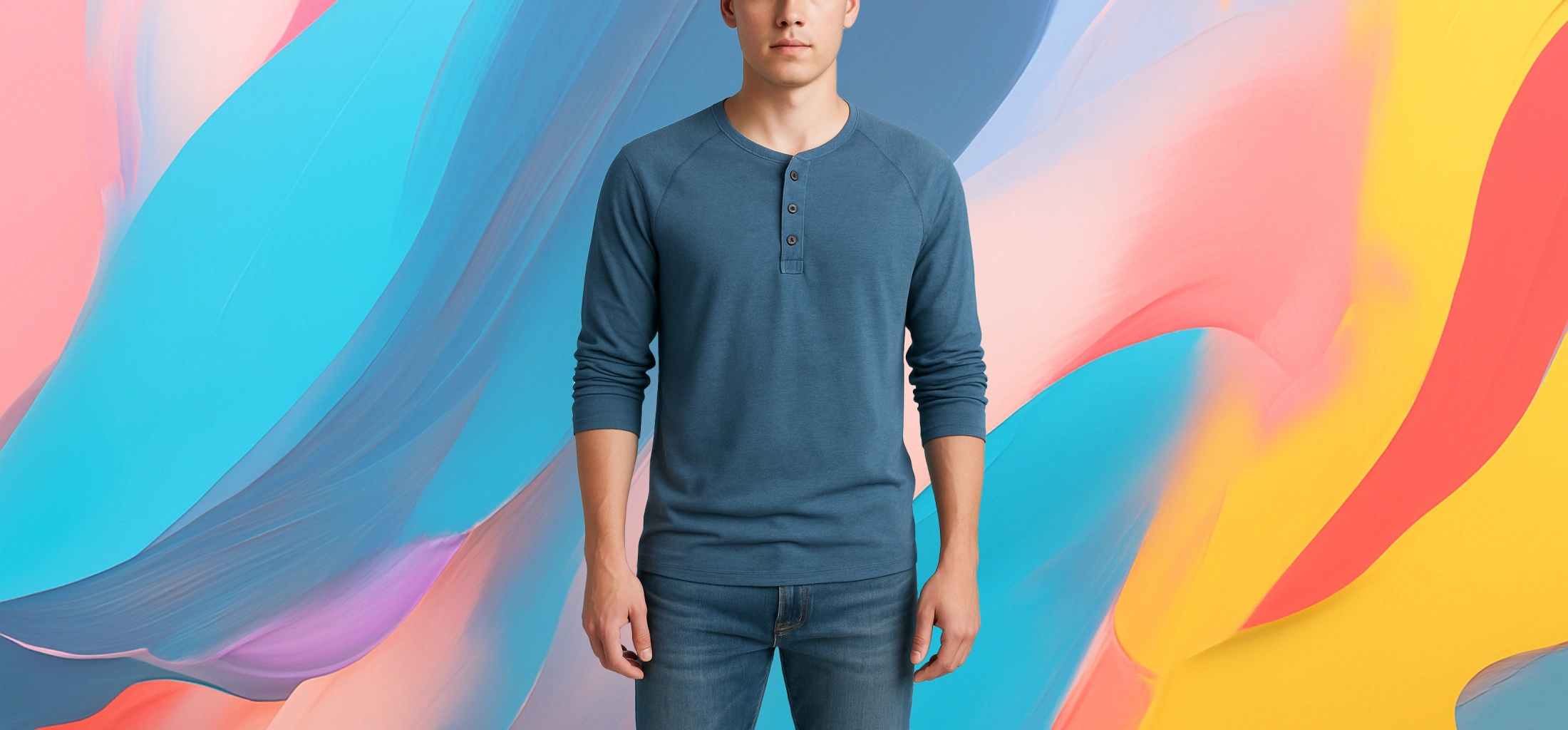 The 25x Men’s Luxury Henley Long Sleeve T-shirt - Image 4