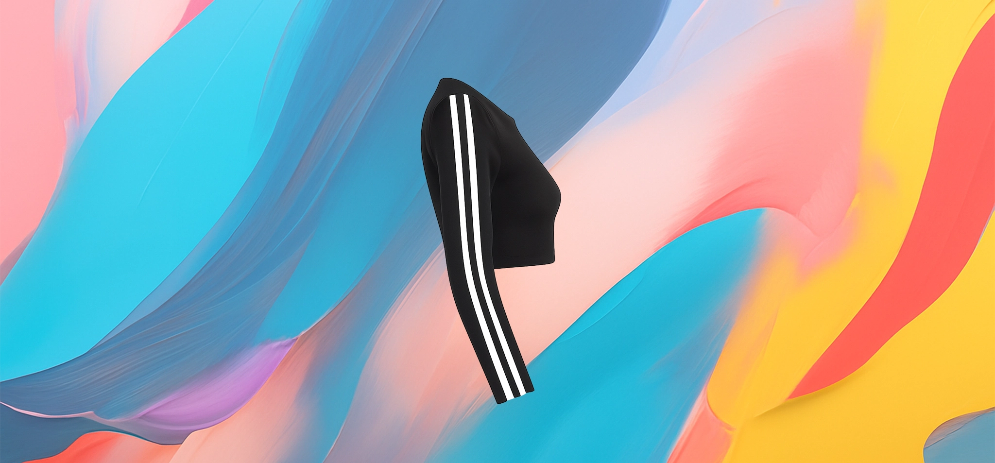 The 25X Stripe Sleeve Long Sleeve Crop Top - Image 2