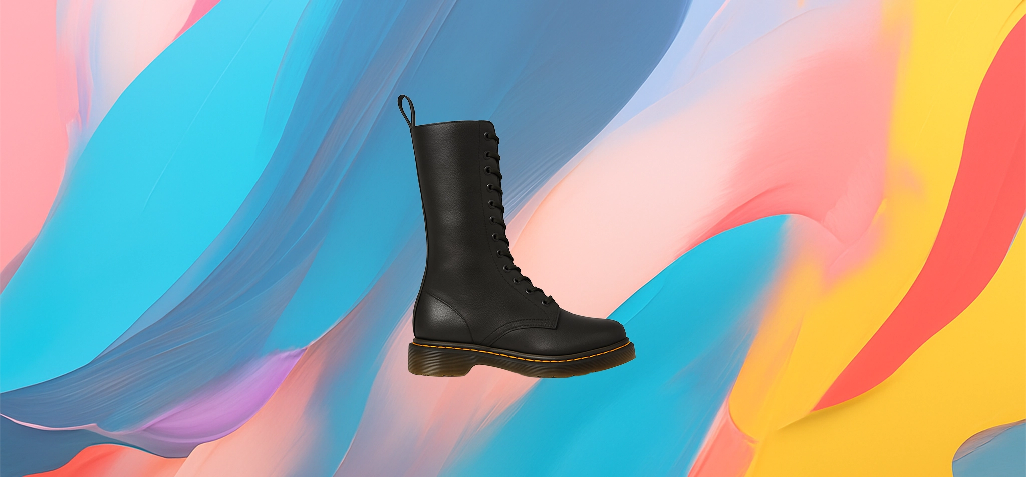 The 25X Black Tall Lace-Up Combat Boot - Image 3