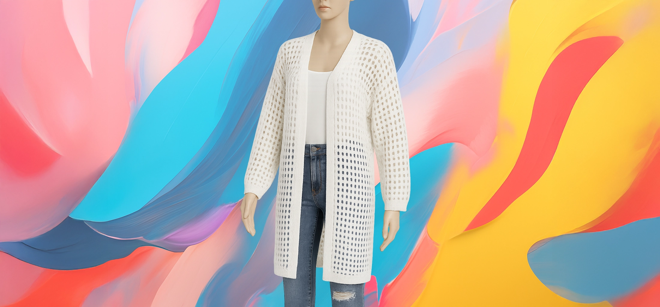 The 25x White Crochet Knit Cardigan - Image 5