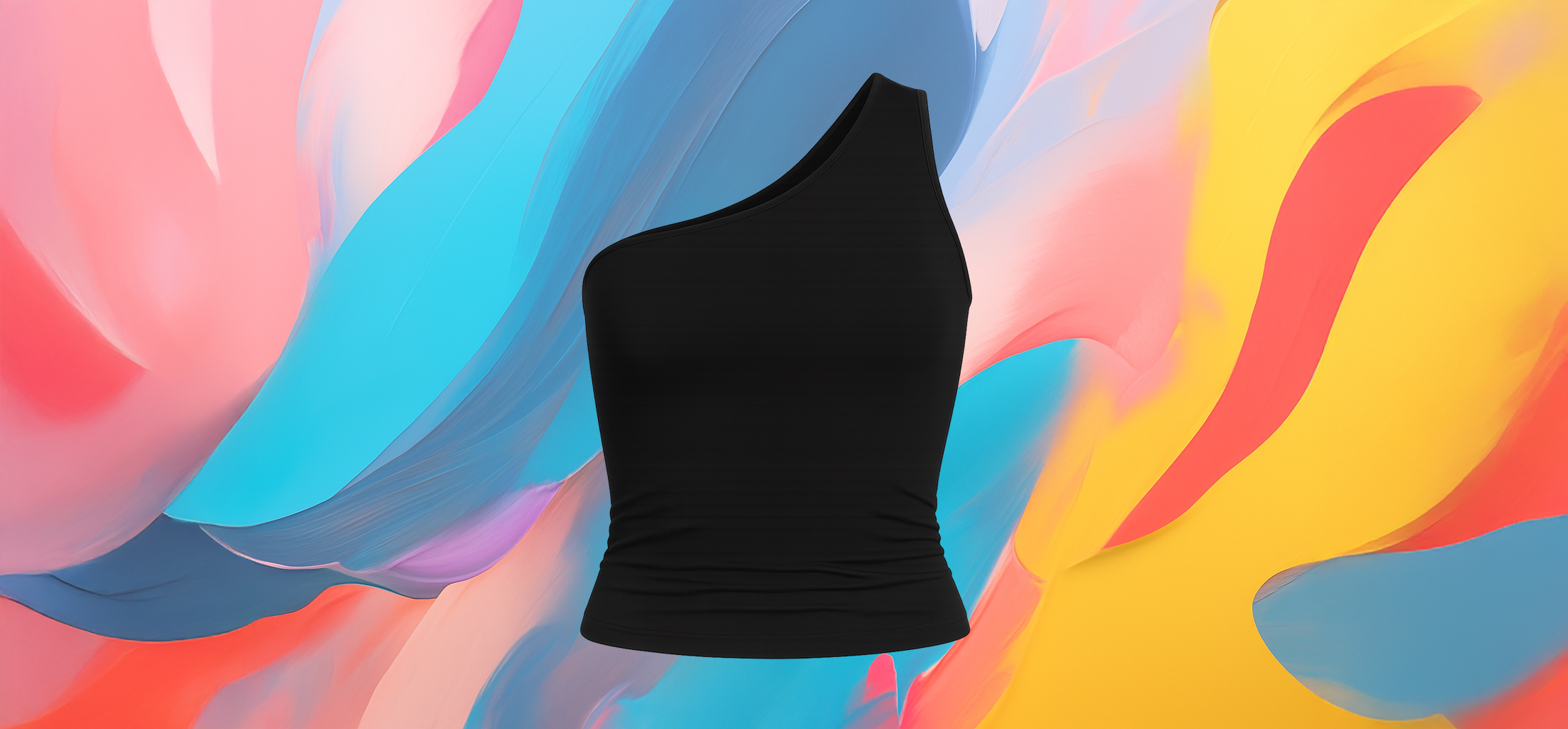 The 25x Women’s Sleeveless Asymmetric Black Crop Top