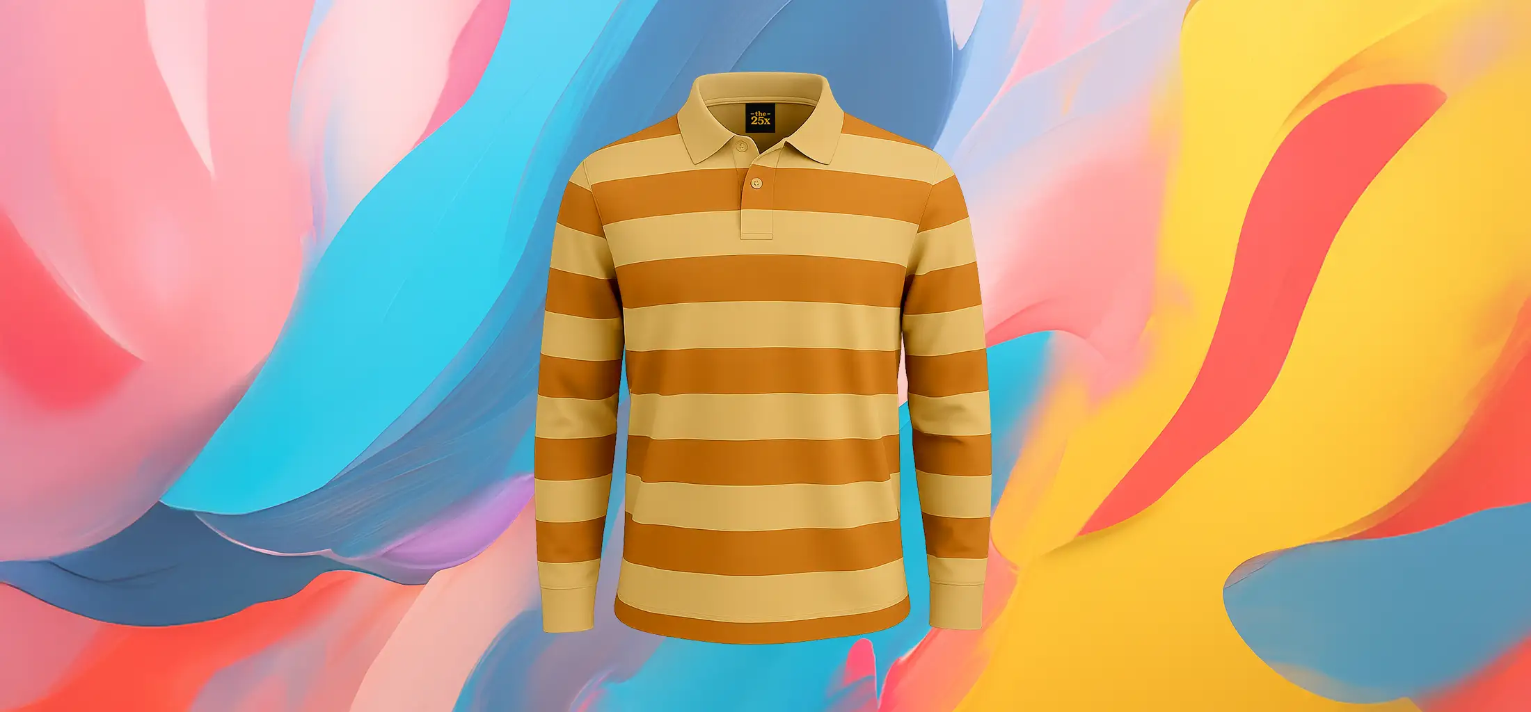 The 25x Polo in Mustard and Light Beige