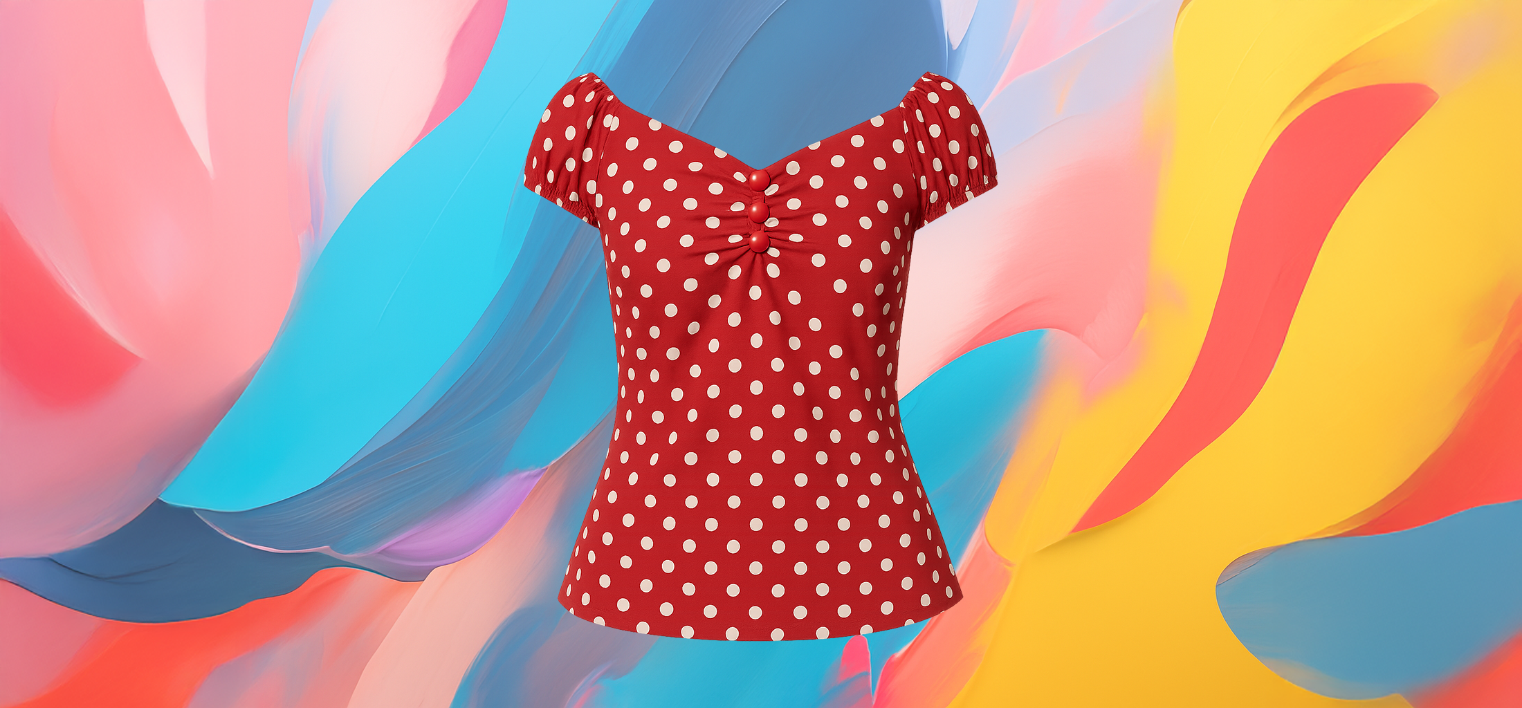 The 25x Red and White Polka Dot Top
