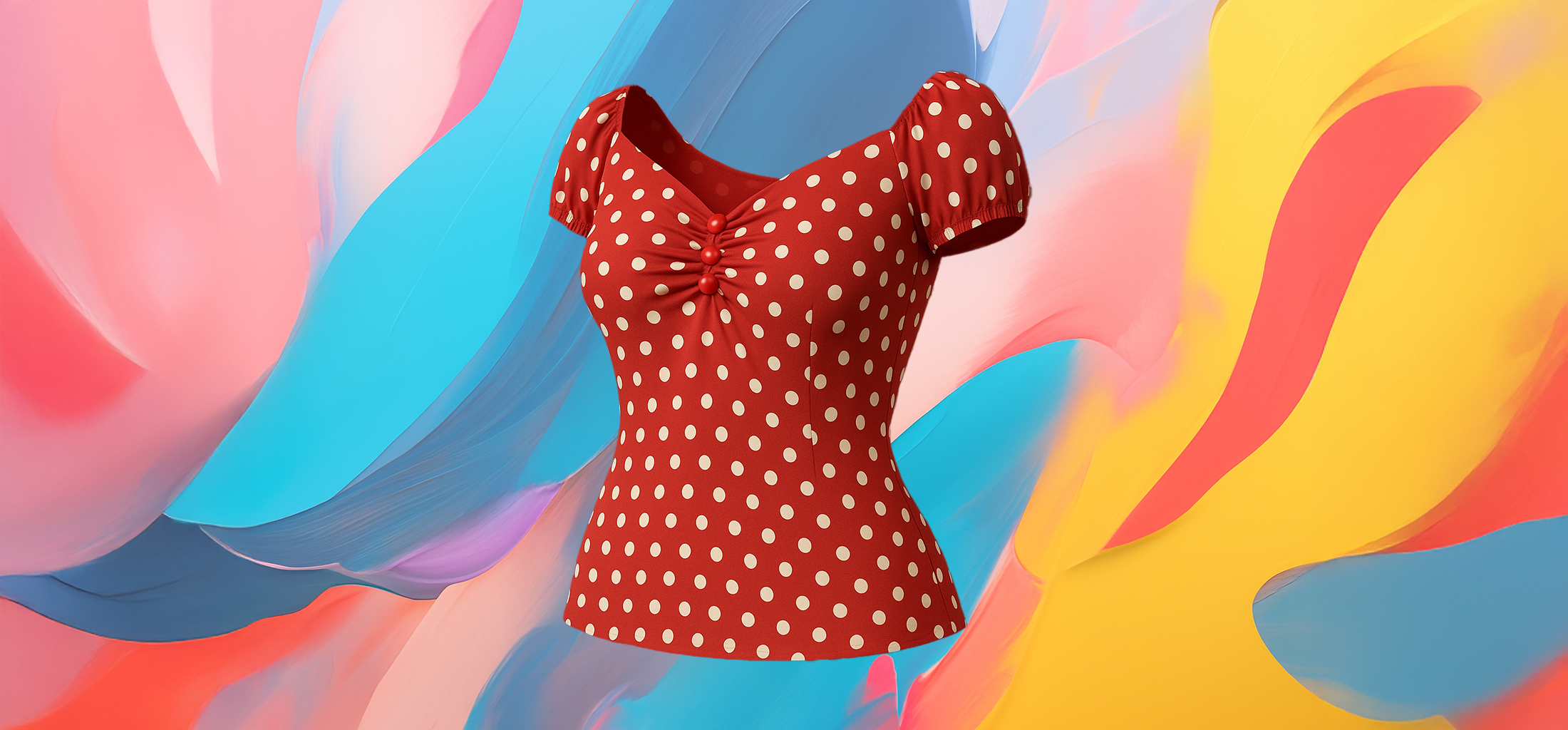 The 25x Red and White Polka Dot Top - Image 3