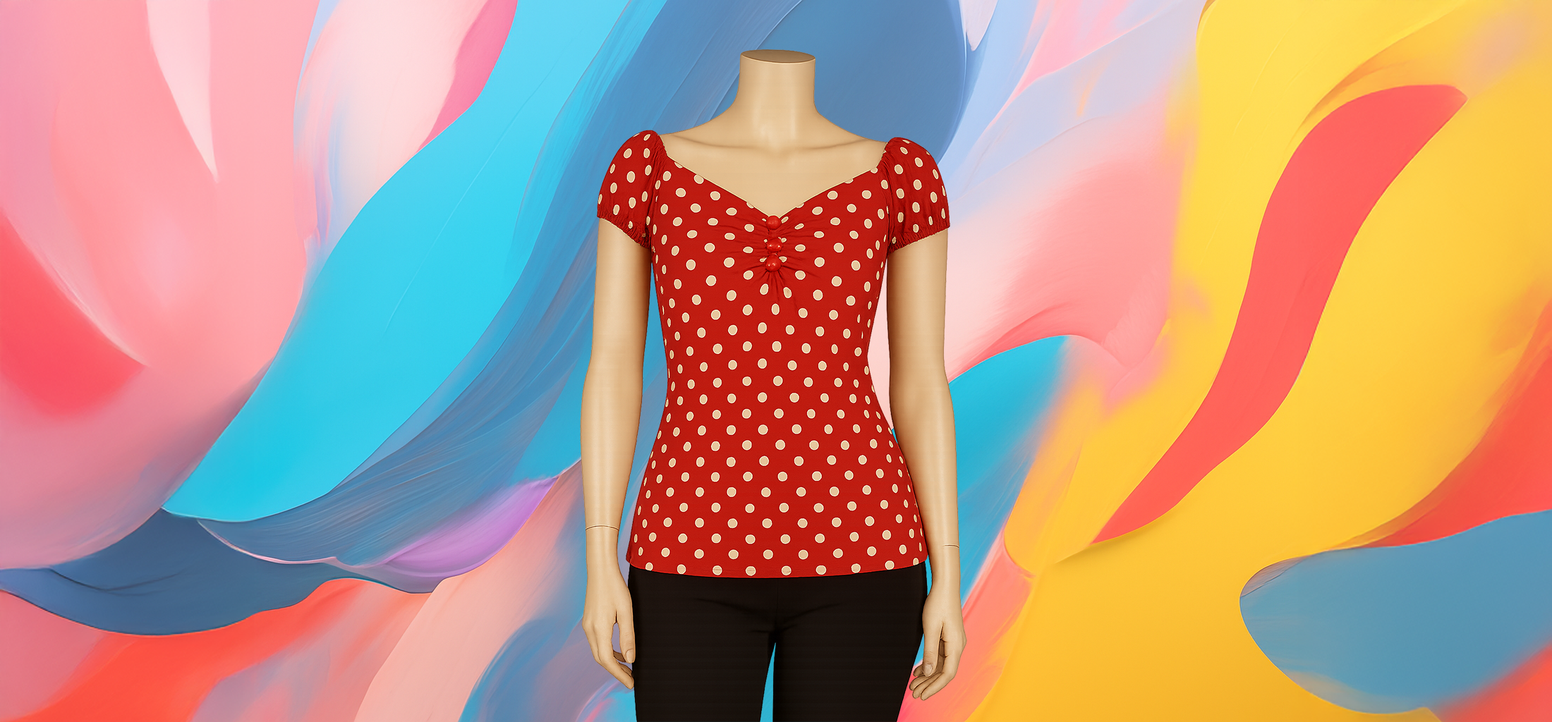 The 25x Red and White Polka Dot Top - Image 5