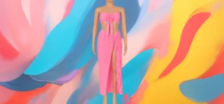 Produit#17 (2) The 25X Pink Bloom Cut-Out Maxi Dress
