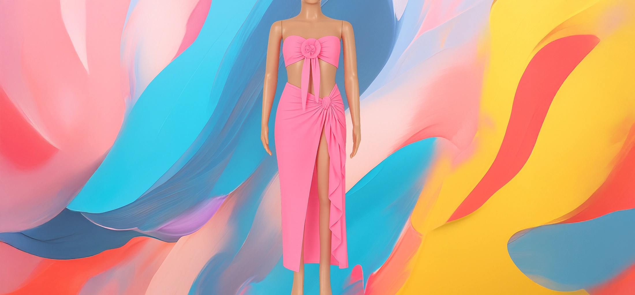 The 25X Pink Bloom Cut-Out Maxi Dress