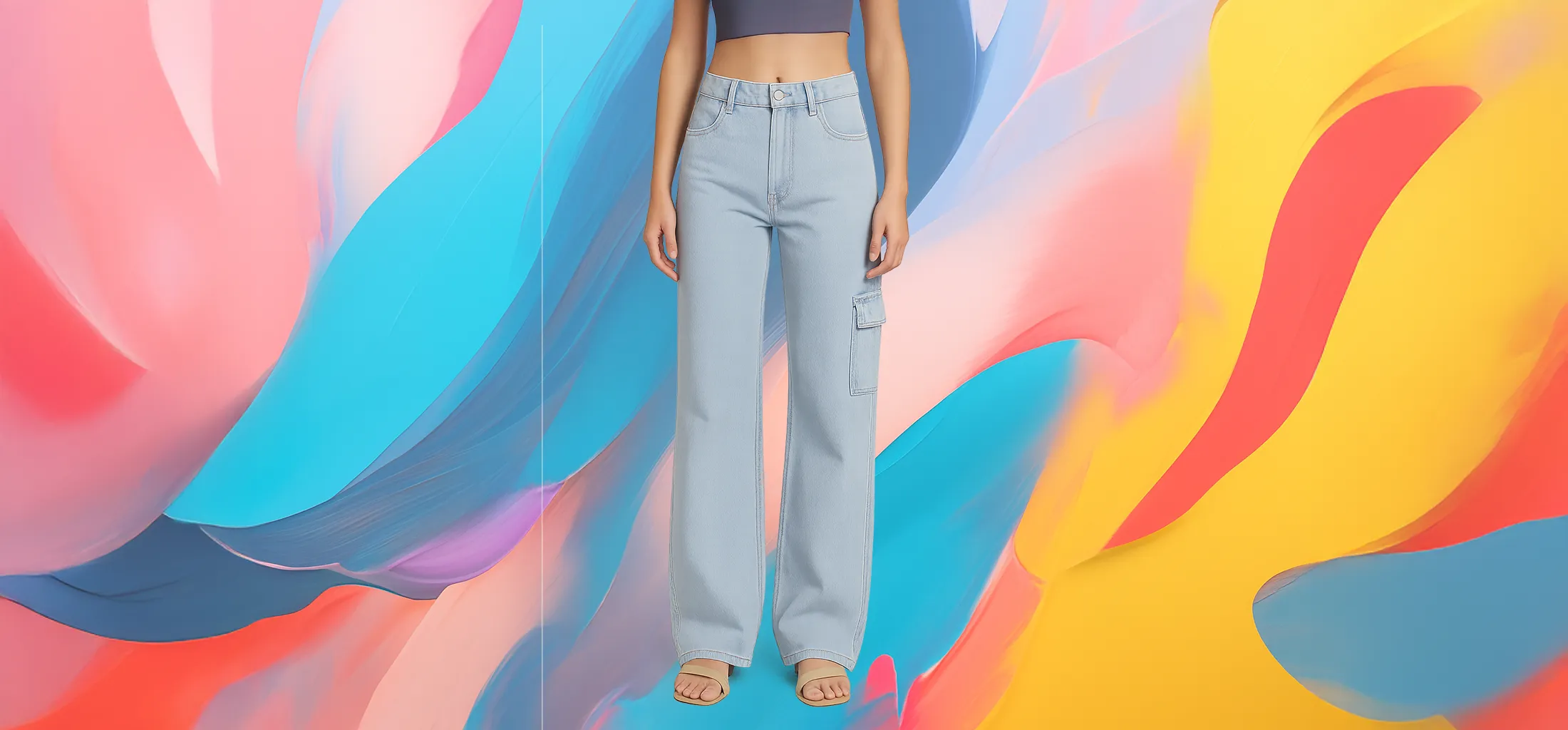 The 25x Modern Vibe Mid – Women’s Denim Cargo Pants - Image 2