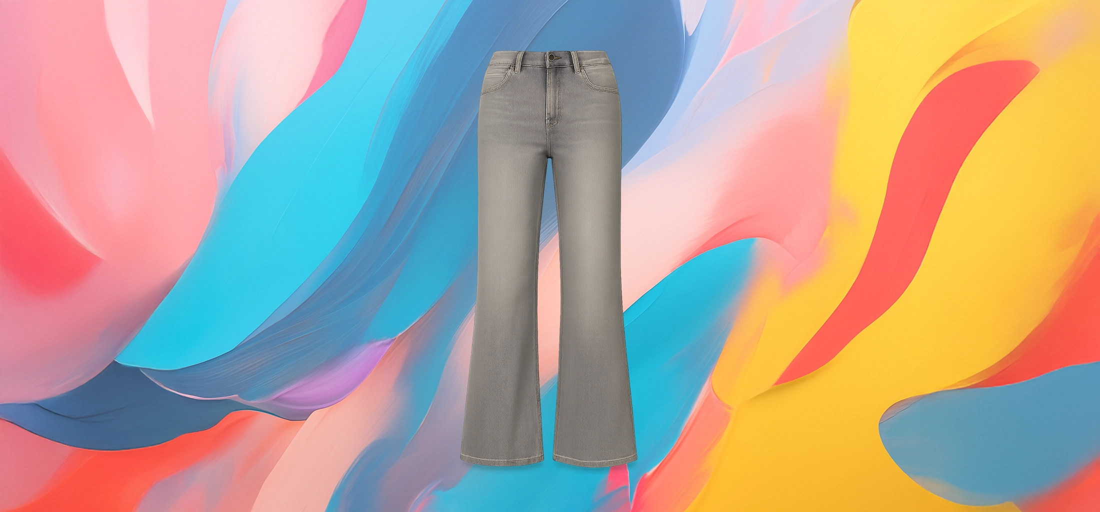 The 25x Light Grey Flare Jeans For Women