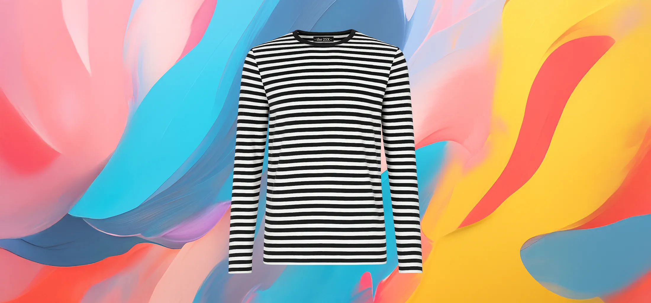 The 25x Men’s long-sleeve sailor T-shirt black and white stripes