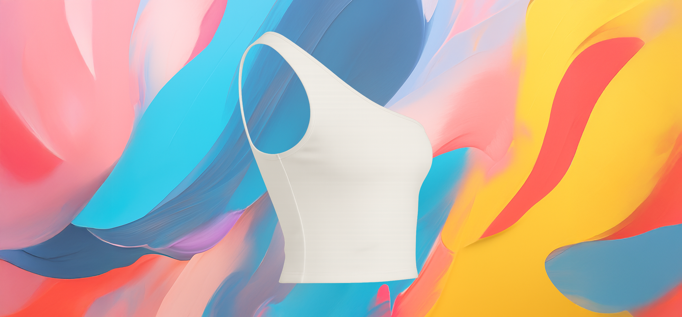 The 25x White One-Shoulder Asymmetric Crop Top - Image 2
