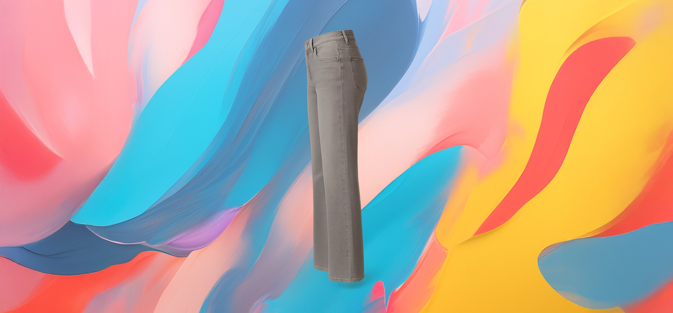 The 25x Light Grey Flare Jeans For Women - Image 3