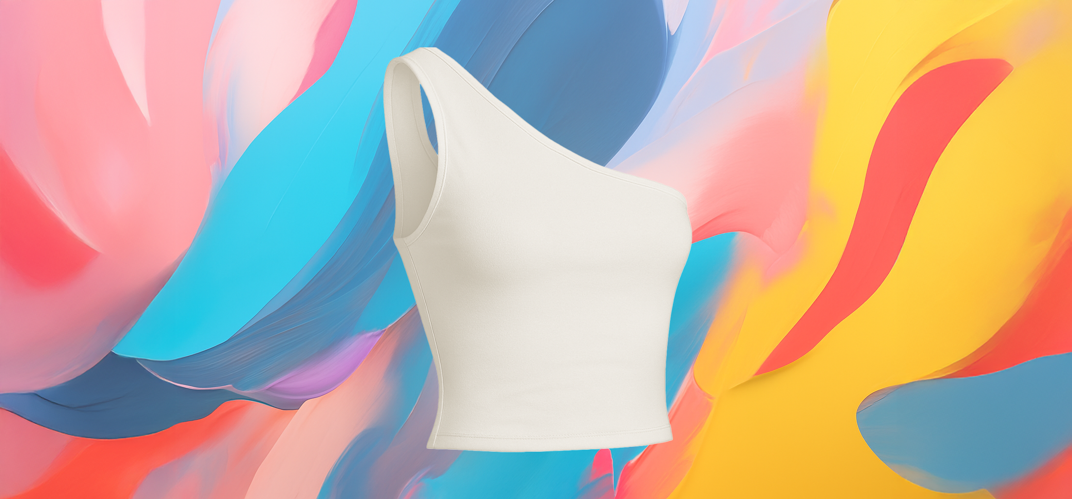 The 25x White One-Shoulder Asymmetric Crop Top - Image 3