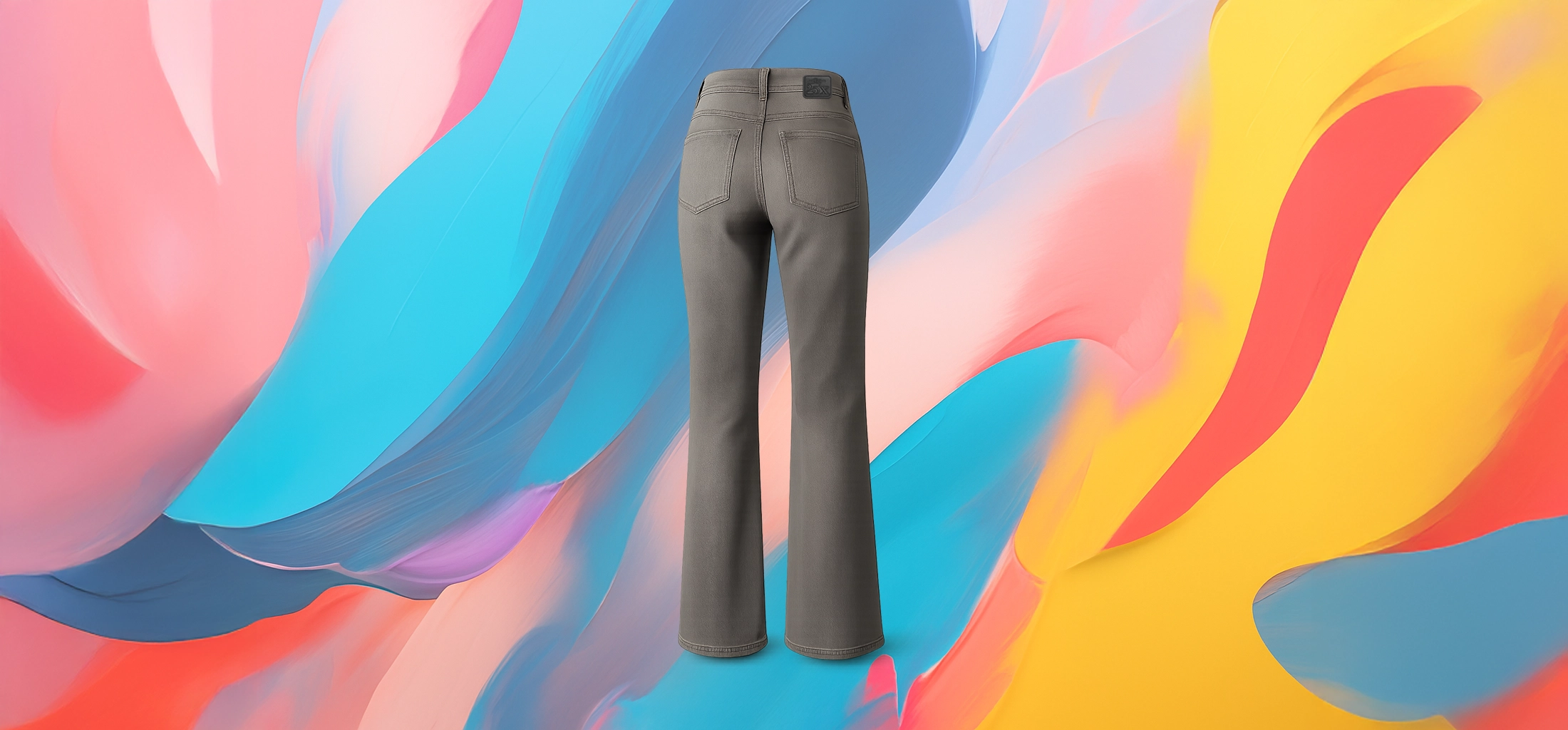 The 25x Light Grey Flare Jeans For Women - Image 4