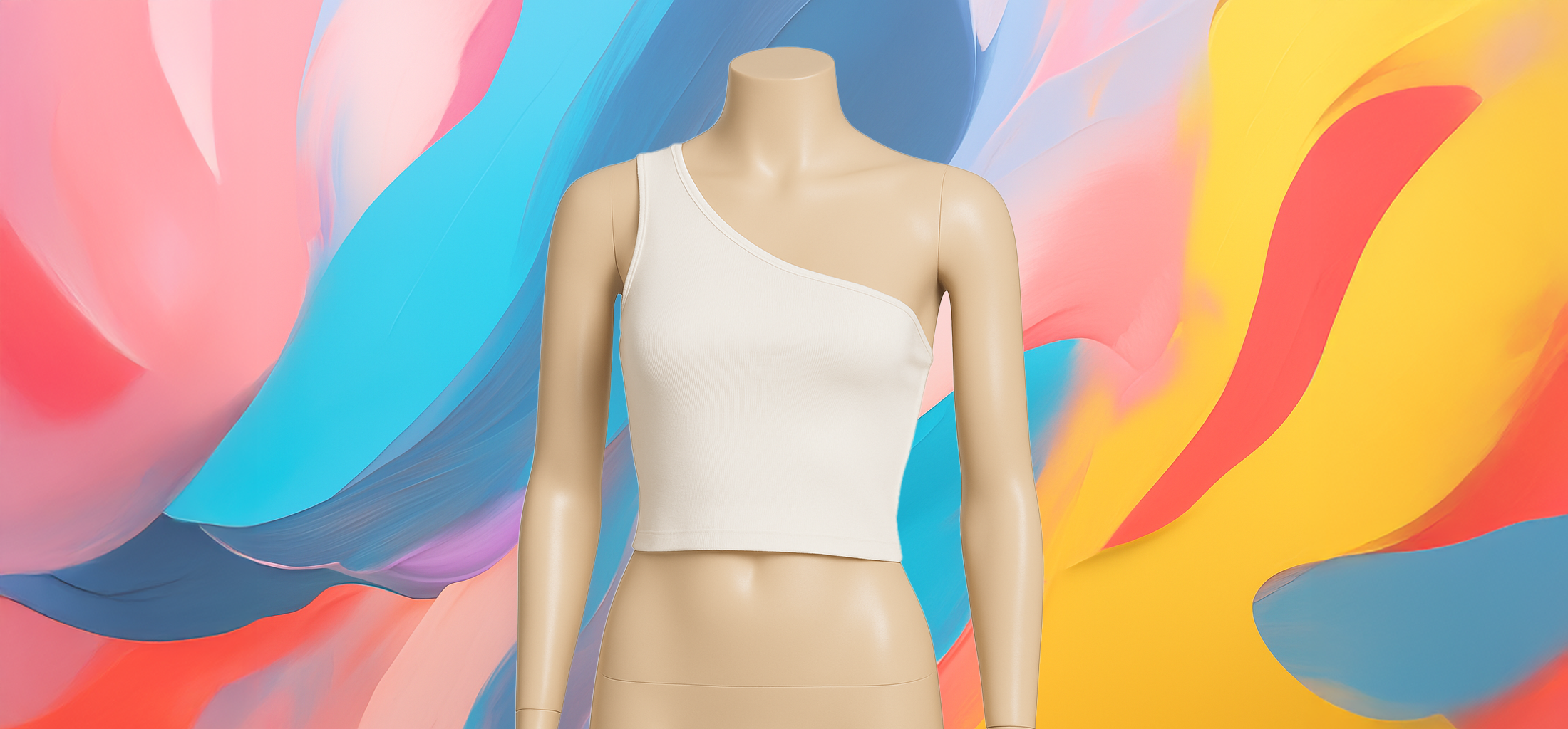 The 25x White One-Shoulder Asymmetric Crop Top - Image 5