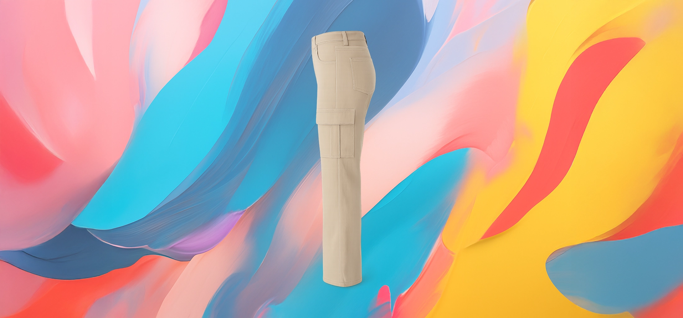 The 25x Beige High-Waisted Cargo Pants - Image 4