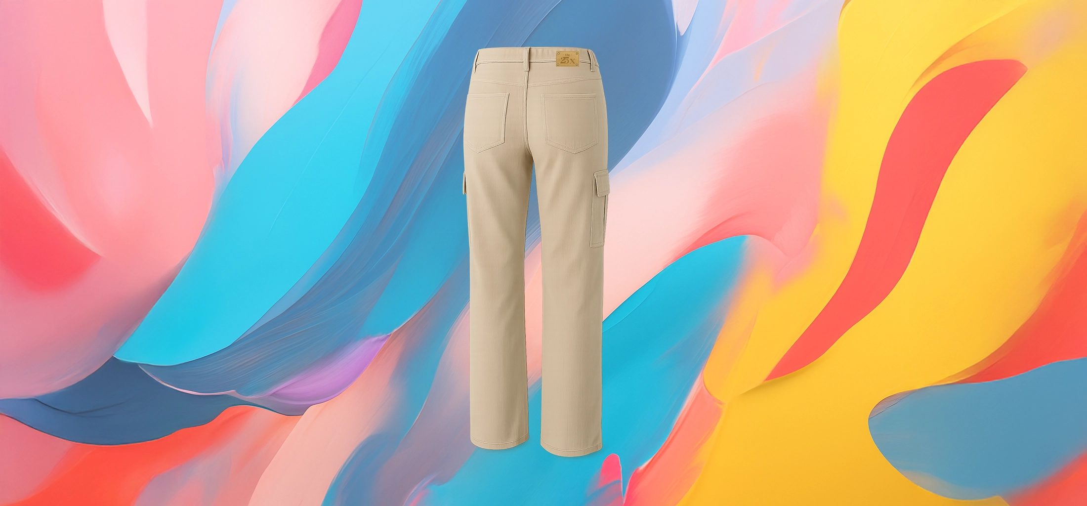 The 25x Beige High-Waisted Cargo Pants - Image 2