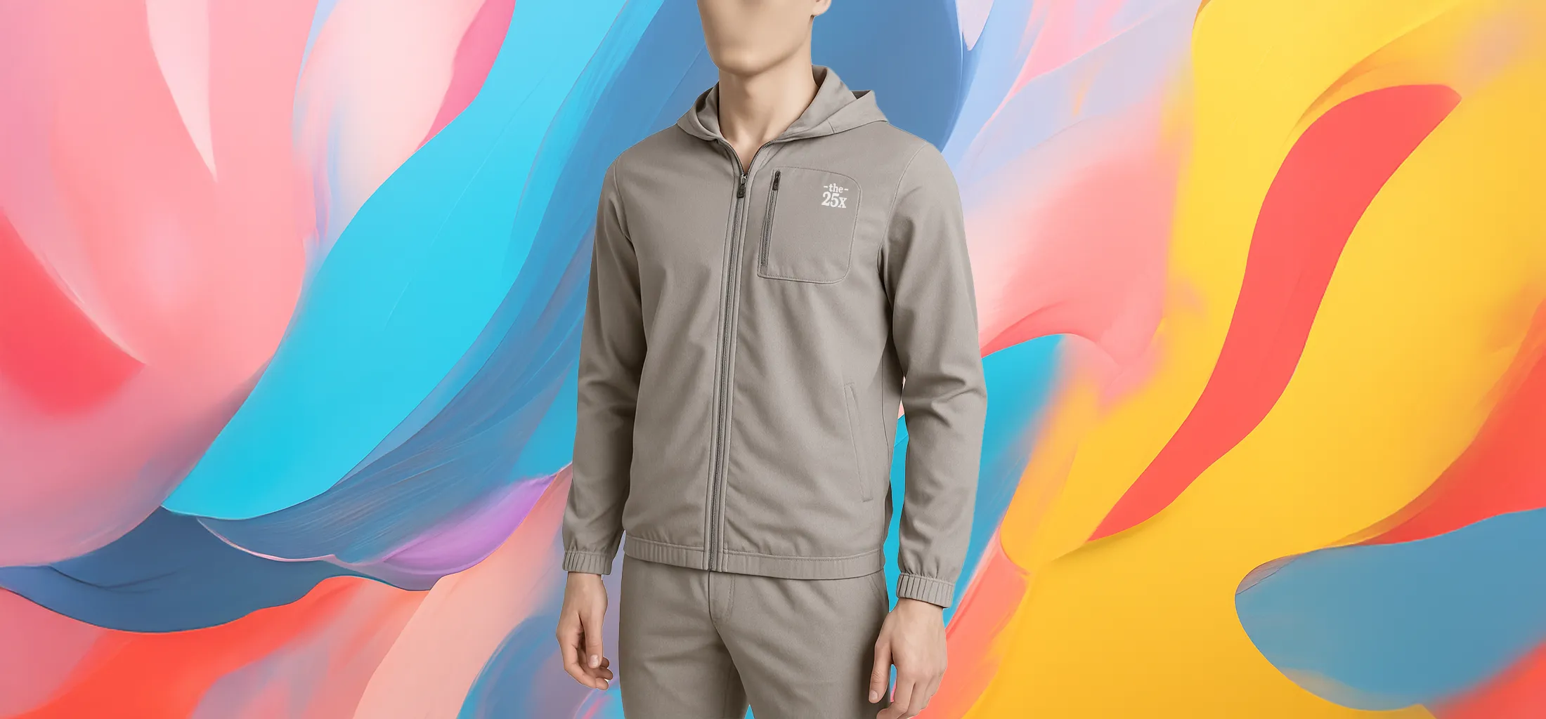 The 25x Gray Zip-Up Hoodie - Image 2