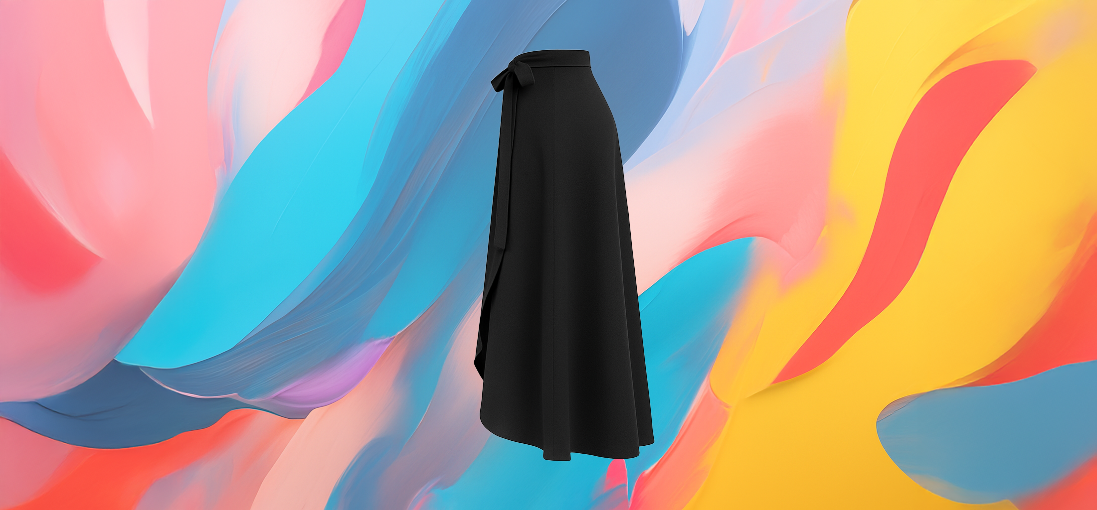 The 25x Black Casual Long Ruffle Skirt – High Waist with Bow - Image 3